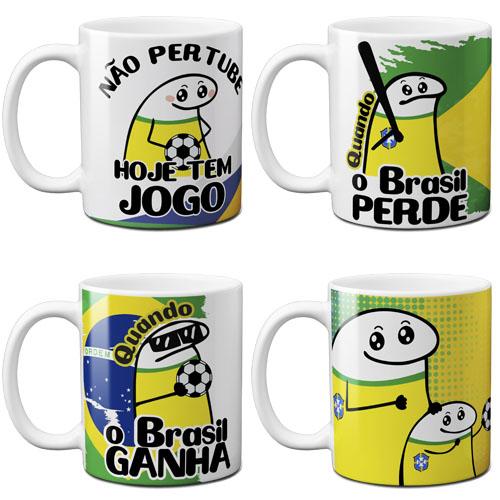 Pack 50 Artes Florks Torcedor Brasil Copa Mockups Canecas