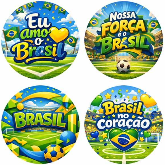 Pack Artes Brasil Copa Mundo 2026 Quadradas Redondas Png