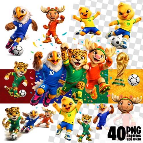 Pack Artes Mascotes Copa Mundo 2026 Kit Digital Sublimação