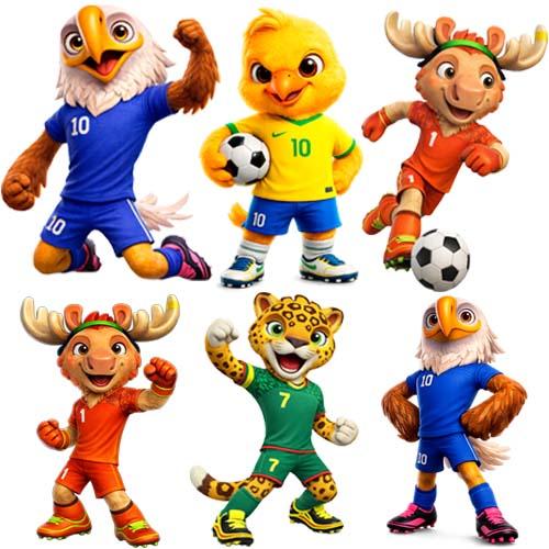 Pack Artes Mascotes Copa Mundo 2026 Kit Digital Sublimação