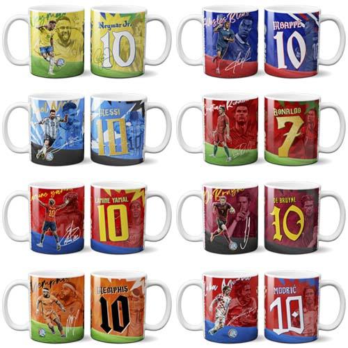 Pack Artes Sublimação Canecas Craques da Copa 2026 Mockups K