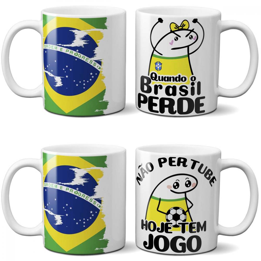 Pacote 50 Artes Canecas Flork Torcedor Brasil Copa Mockups