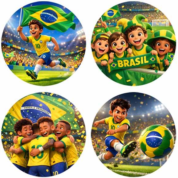 Pacote Artes Brasil Copa Mundo 2026 Quadradas Redondas Png