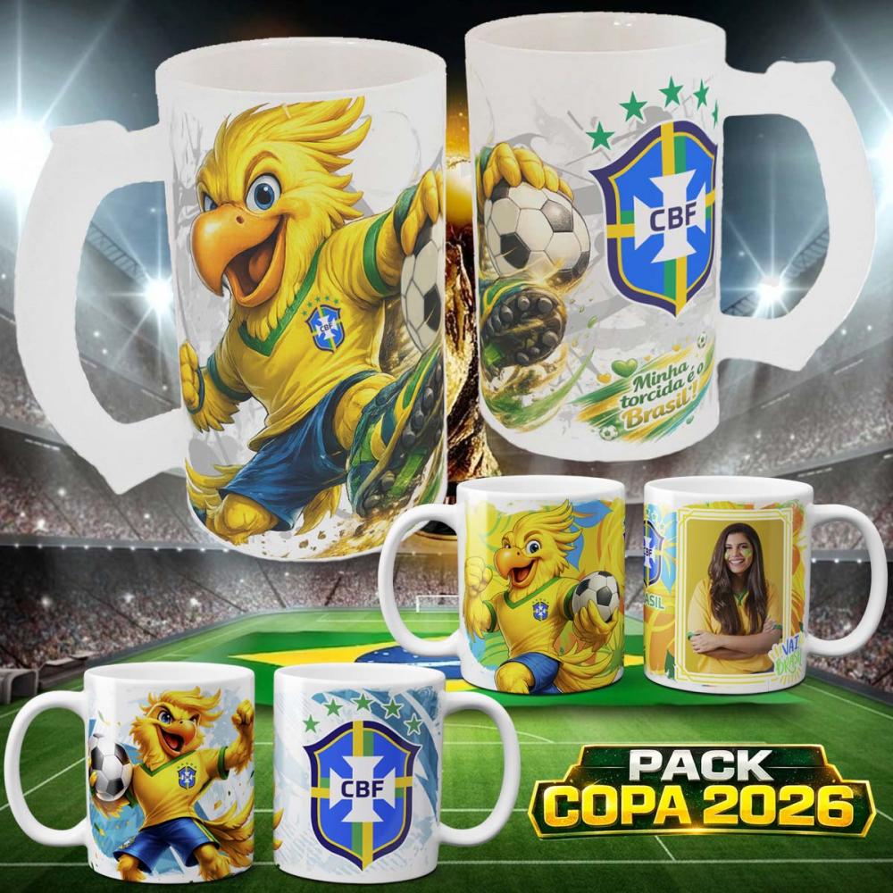 Pacote Artes Canecas Brasil Copa Sublimação Combo Estampas