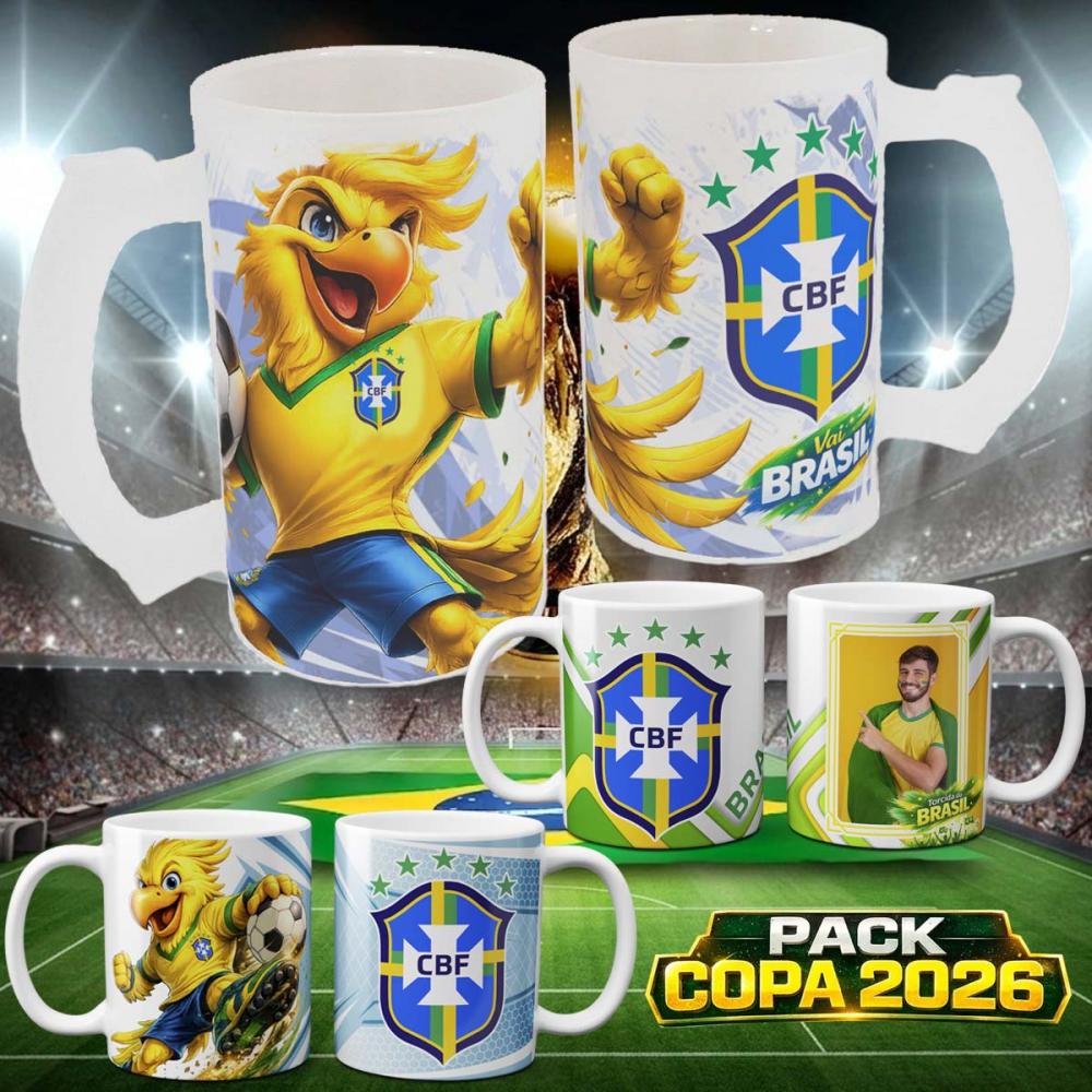 Pacote Artes Canecas Brasil Copa Sublimação Combo Estampas