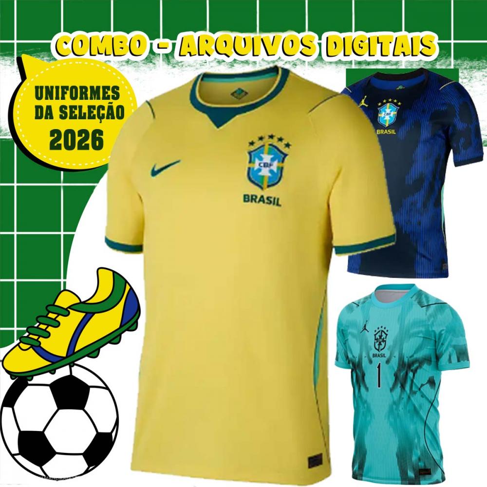 Pacote Artes Camisetas Uniformes Brasil Copa Mundo 2026 Cdr