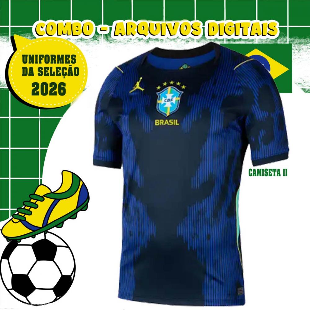 Pacote Artes Camisetas Uniformes Brasil Copa Mundo 2026 Cdr