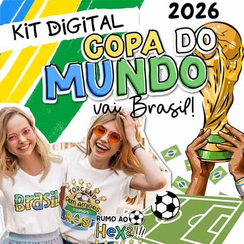 Pacote Artes Copa Mundo 2026 Frases Coloridas Pandoca Brasil