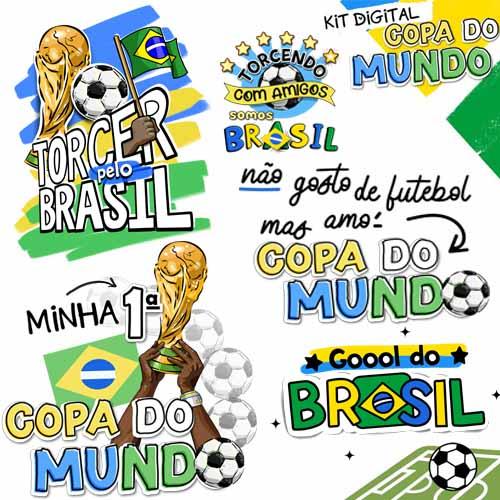 Pacote Artes Copa Mundo 2026 Frases Coloridas Pandoca Brasil