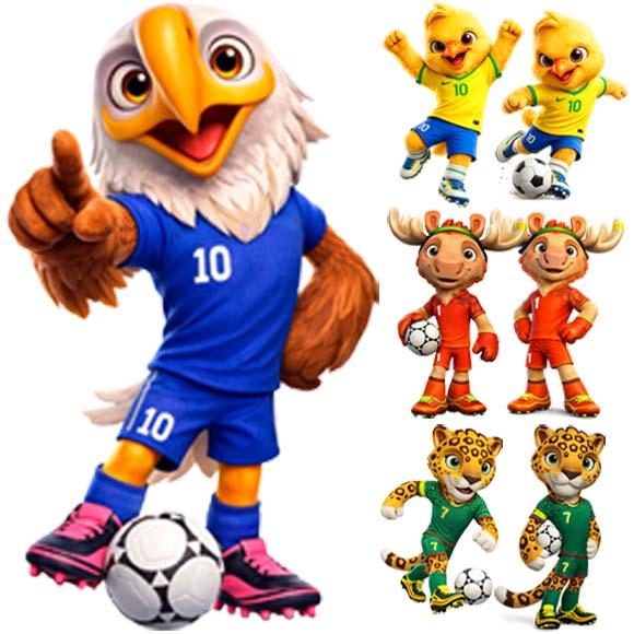 Pacote Artes Mascotes Copa do Mundo 2026 Kit Digital Desenho