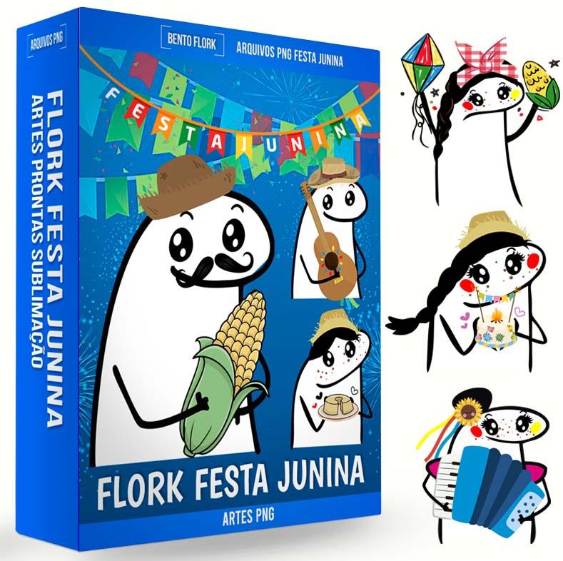 Artes Festa Junina Flork Png 40 Estampas Sublimação Pack2