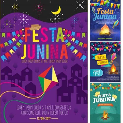 Artes Editáveis Psd Festa Junina Banners Flyers Cartaz