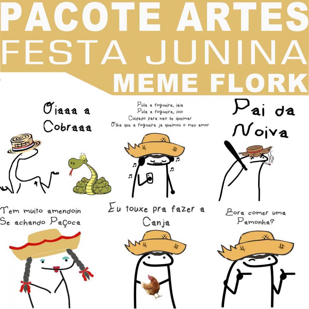 Pack 20 Artes Png Festa Junina Flork Sublimação Estampas