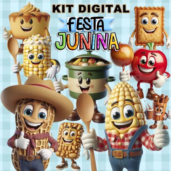 Pack Artes Festa Junina Ilustrações Cenários Png Sublimação