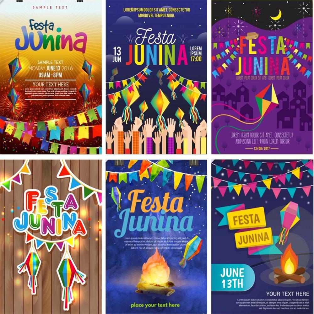 Pacote Artes Banners Flyers Cartaz Festa Junina Editáveis