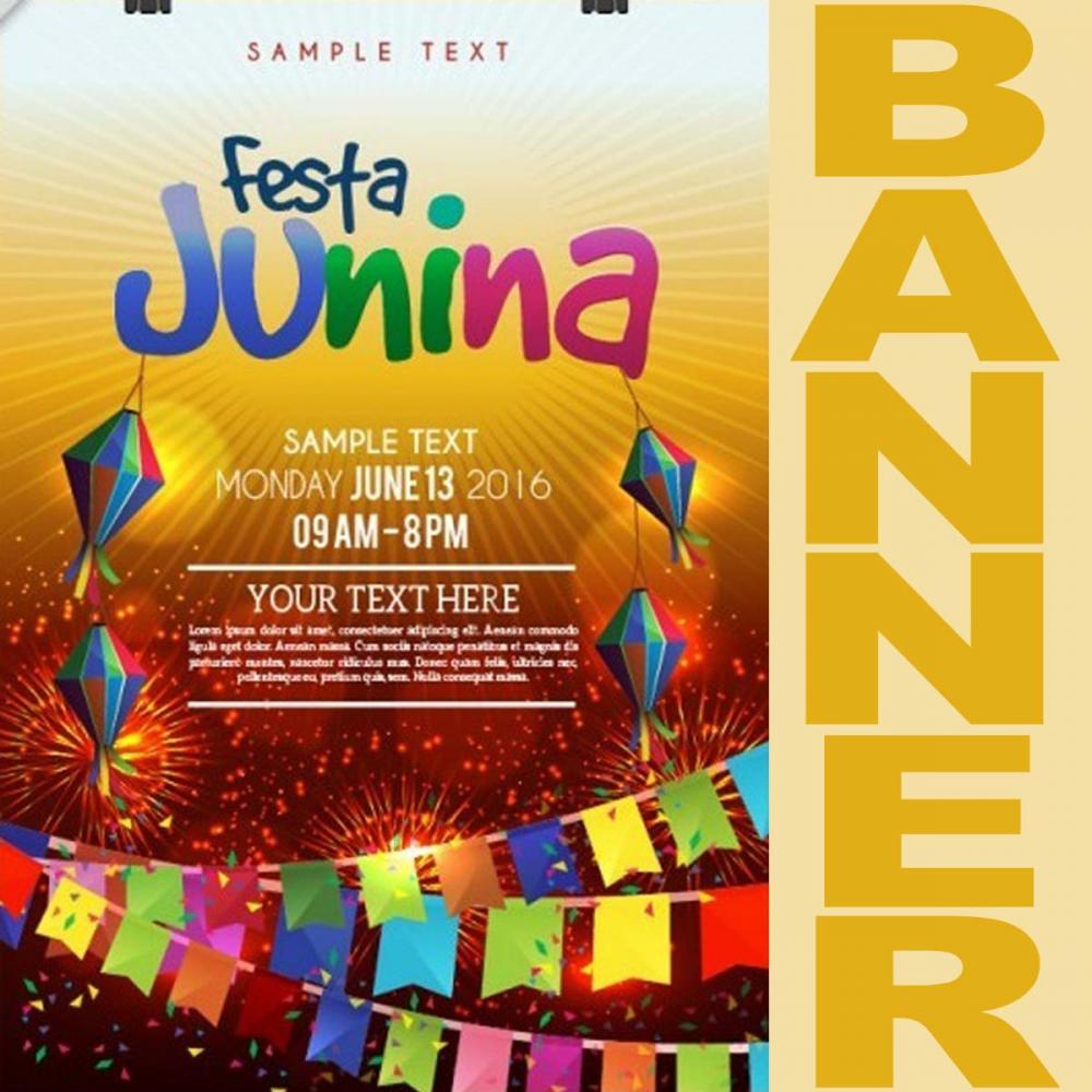 Pacote Artes Banners Flyers Cartaz Festa Junina Editáveis