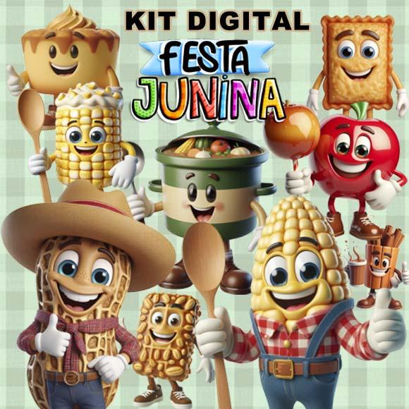 Pacote Artes Festa Junina Ilustrações Cenários Sublimação