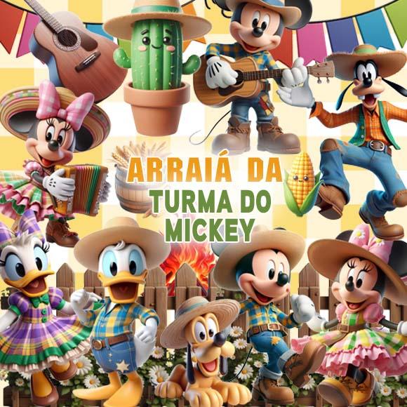 Pacote Artes Festa Junina Disney Mickey Kit Digital Png
