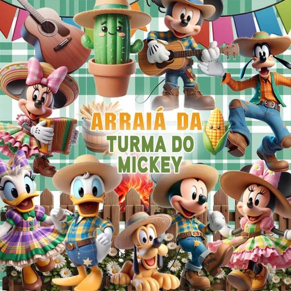 Pacote Artes Festa Junina Disney Mickey Kit Digital Png