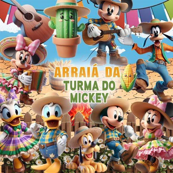 Pacote Artes Festa Junina Disney Mickey Kit Digital Png