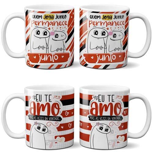 Artes Canecas Florks Dia dos Namorados Sublimação Flork Png