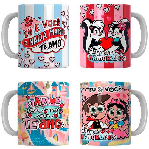 Artes Canecas Dia Namorados Sublimação 70 Estampas Pandoca