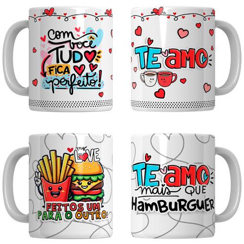 Artes Canecas Dia Namorados Sublimação 70 Estampas Pandoca