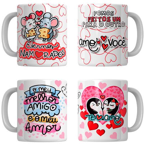 Artes Canecas Dia Namorados Sublimação 70 Estampas Pandoca