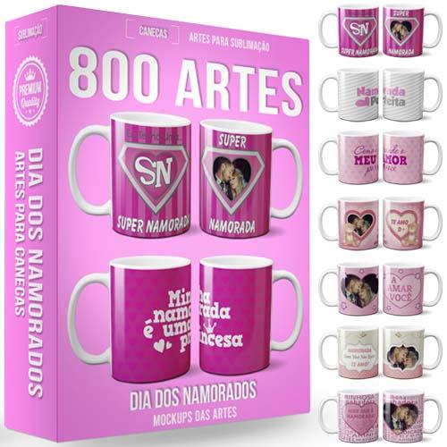 Artes Canecas Dia dos Namorados 800 Estampas Sublimação