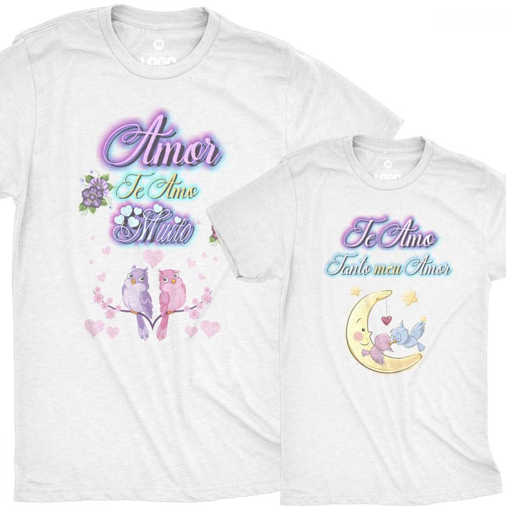 Artes Editáveis Dia dos Namorados Camisetas Tshirt Mockups