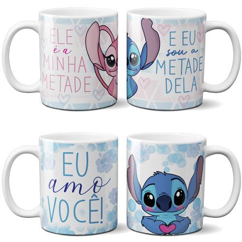 Artes Sublimação Canecas Namorados Stitch Angel Mockups