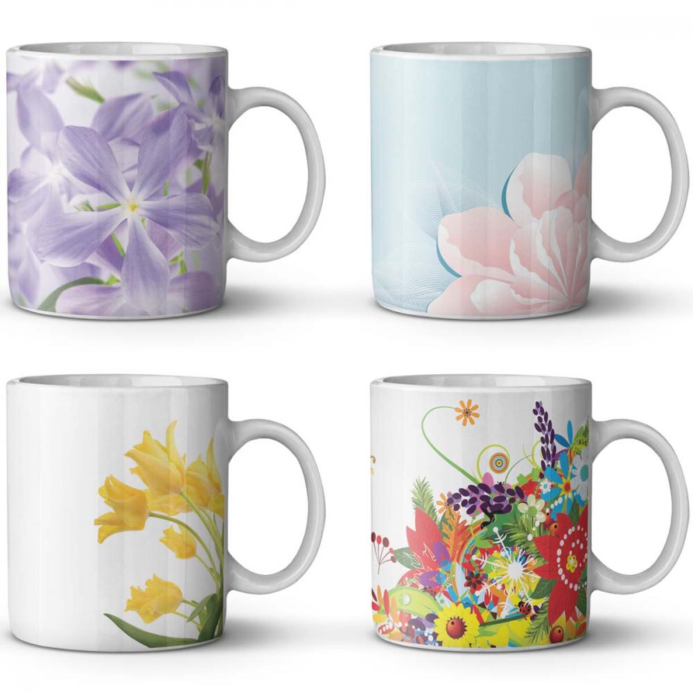 Estampas Canecas Flores Rosas Artes Dia dos Namorados