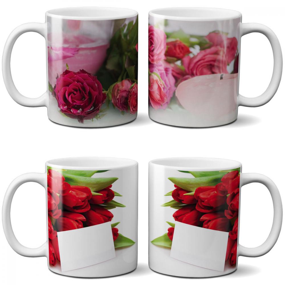 Estampas Canecas Flores Rosas Artes Dia dos Namorados