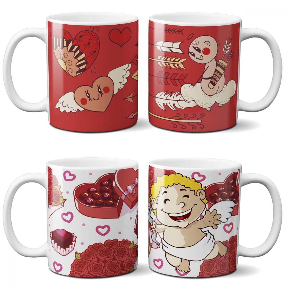 Estampas Canecas Cupido Namorados Amor Carinho Românticas