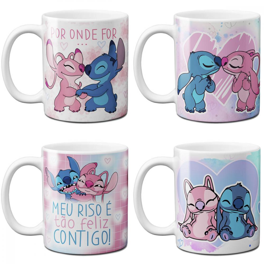 Estampas Canecas Namorados Stitch Angel Mockups Sublimação