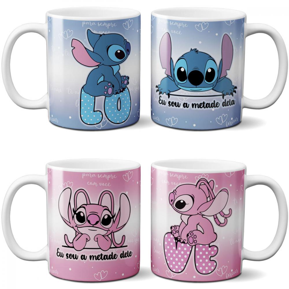 Estampas Canecas Namorados Stitch Angel Mockups Sublimação