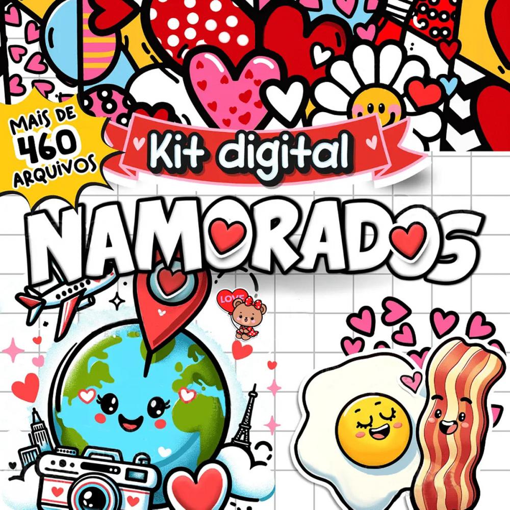 Estampas Dia Namorados Pack6 Frases Coloridas Artes Pandoca