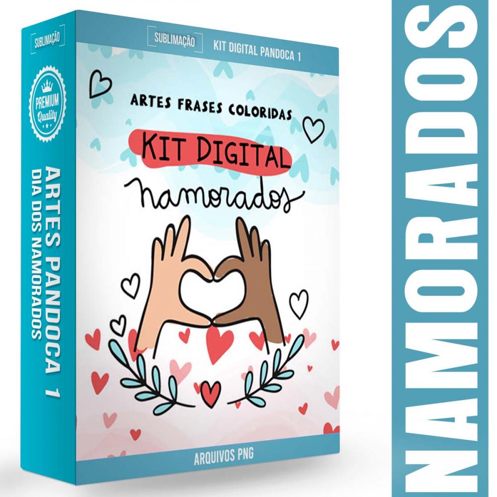 Estampas Dia Namorados Frases Coloridas Pandoca Pack 1 Png