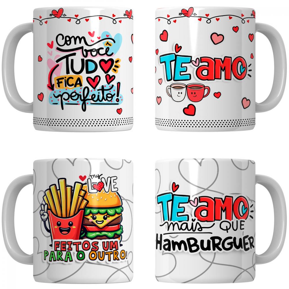 Estampas Dia Namorados Sublimação 70 Artes Pandoca Canecas