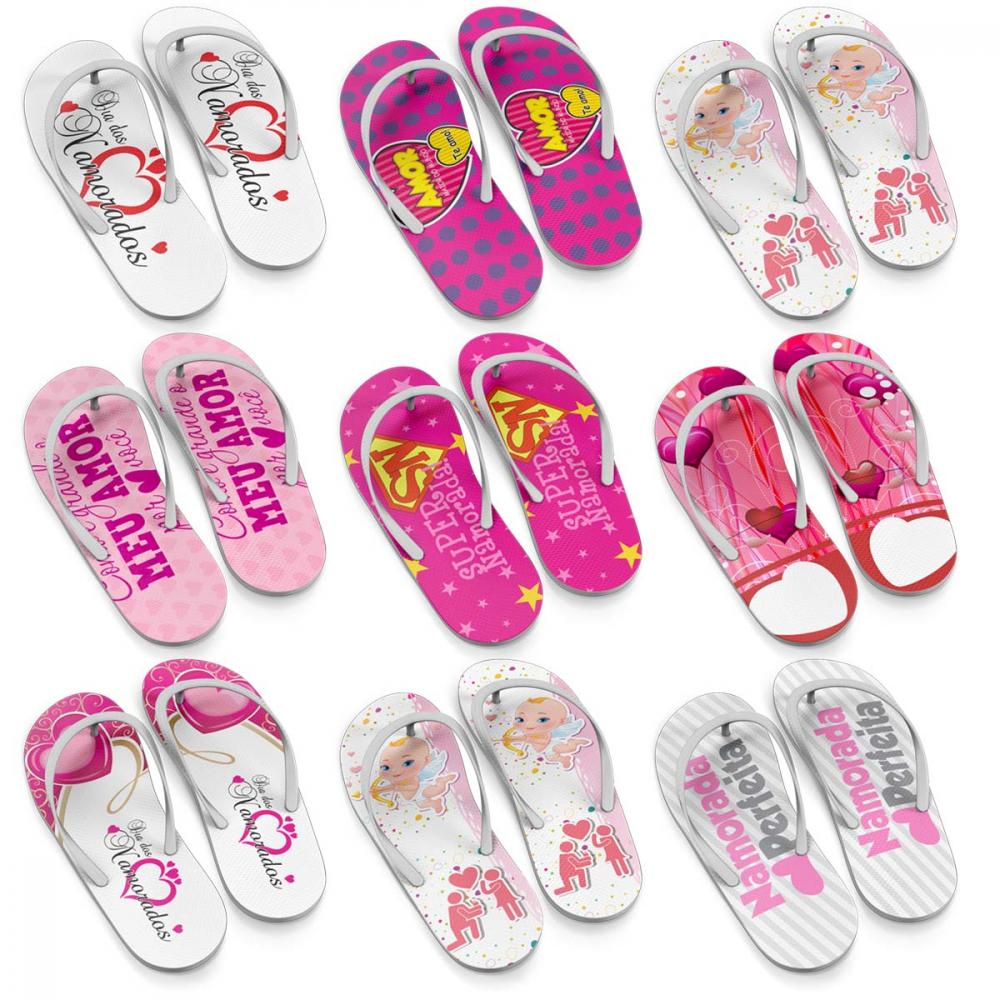 Estampas Dia dos Namorados Sublimação Chinelos Artes