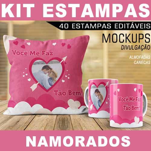 Estampas Namorados Canecas Almofadas Sublimação 40 Artes