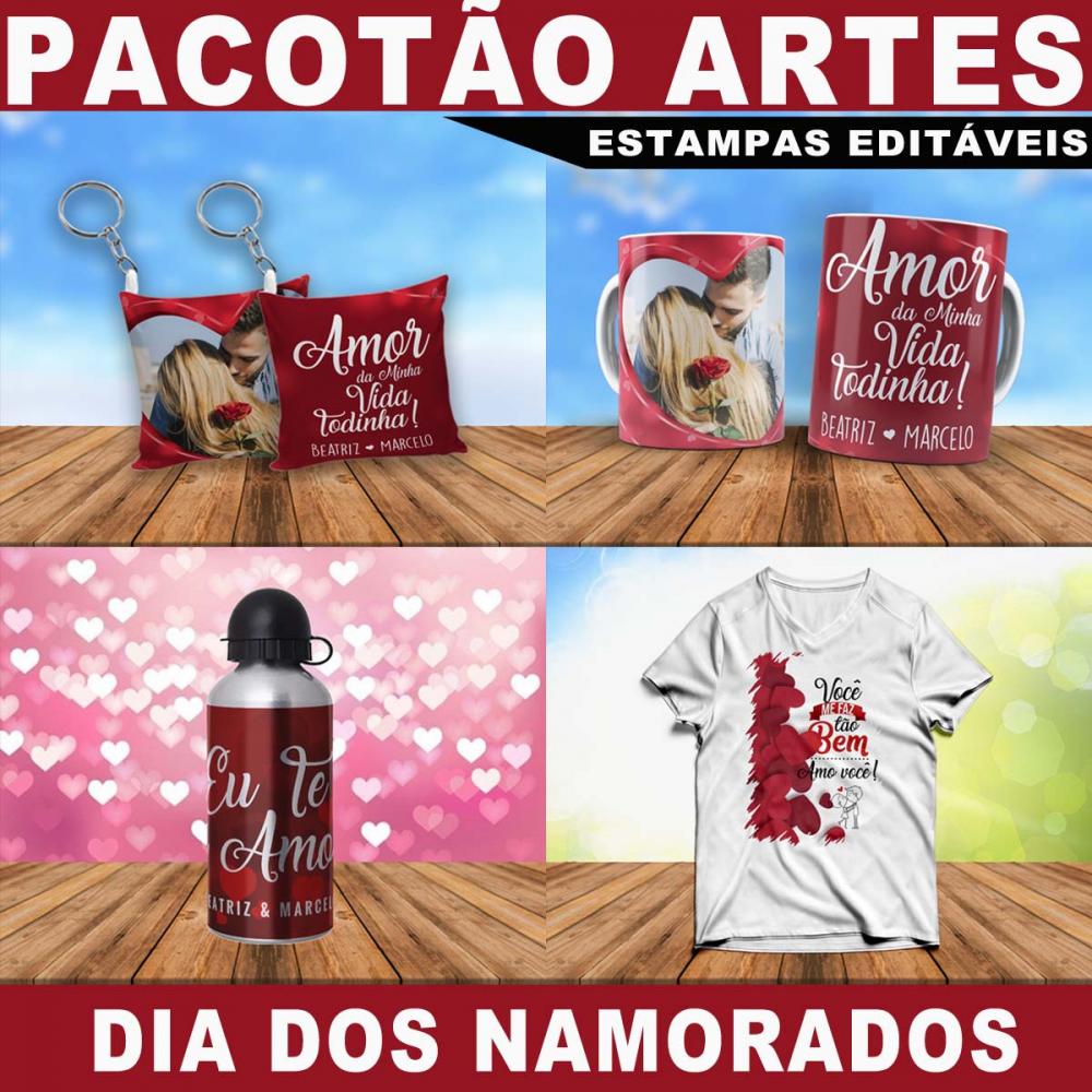 Kit Artes Editáveis Super Pacote Namorados Mockups