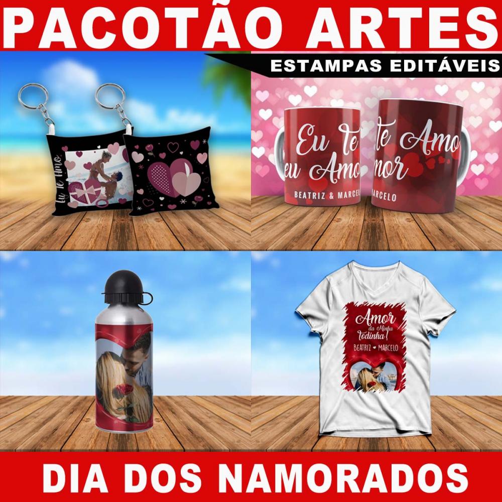Kit Artes Editáveis Super Pacote Namorados Mockups