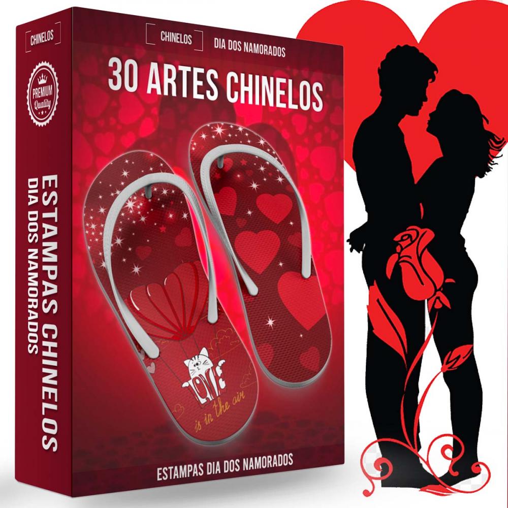 Pack 30 Artes Sublimação Chinelos Dia dos Namorados
