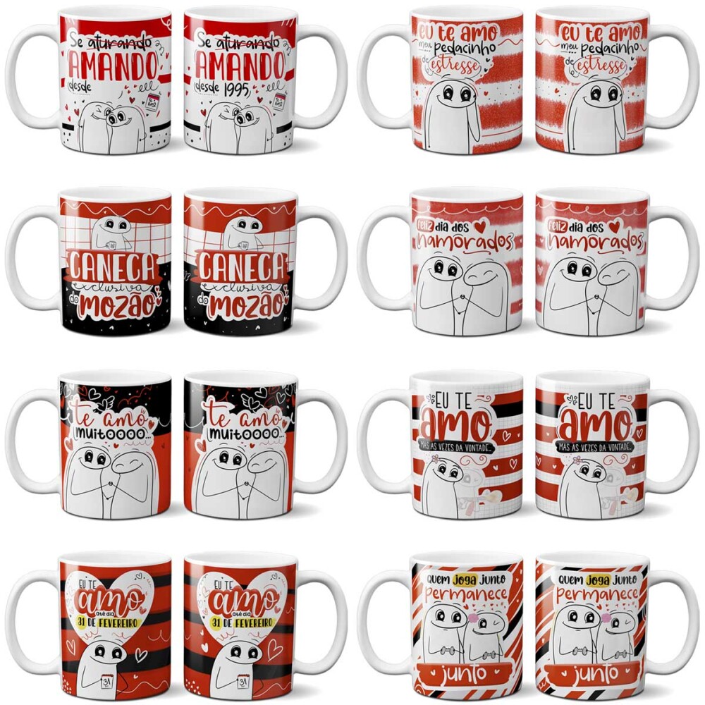 Pack Artes Florks Namorados Sublimação Canecas Estampas