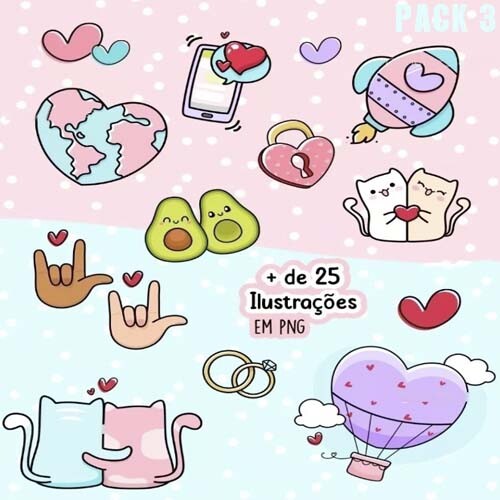 Pacote Arquivos Namorados Kit Digital Artes Frases Pack 3