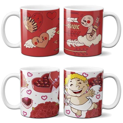 Pacote Artes Canecas Cupido Namorados Amor Românticas