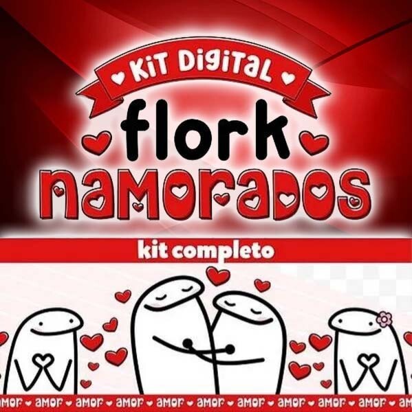 Pacote Artes Digitais Flork Dia Namorados Estampas Pack Png