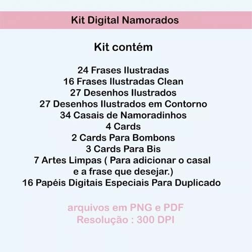 Pacote Estampas Artes Namorados Frases Bonequinhos Pack 4