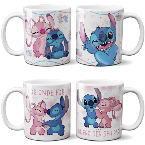 Pacote Artes Stitch Angel Dia dos Namorados Sublimação